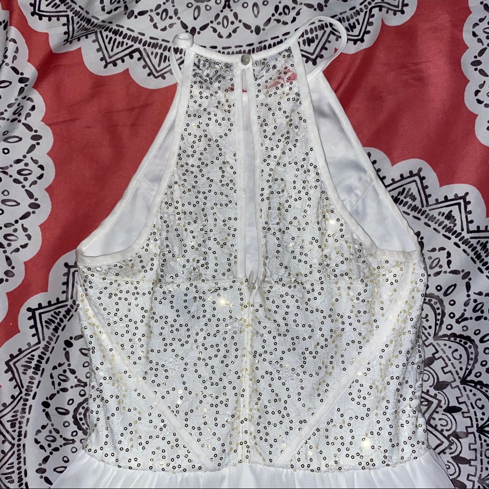 White High Neck Formal Dress - Picture 5 of 10